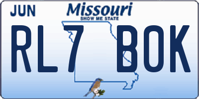 MO license plate RL7B0K