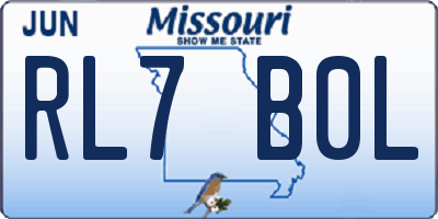 MO license plate RL7B0L