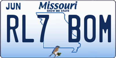 MO license plate RL7B0M