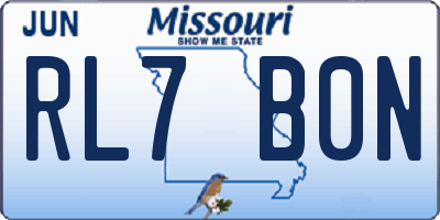 MO license plate RL7B0N