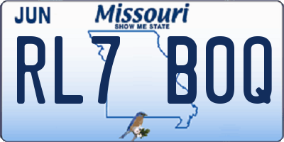 MO license plate RL7B0Q