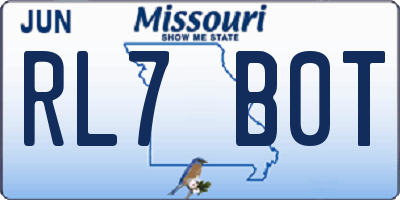 MO license plate RL7B0T