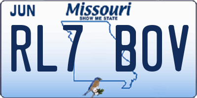 MO license plate RL7B0V