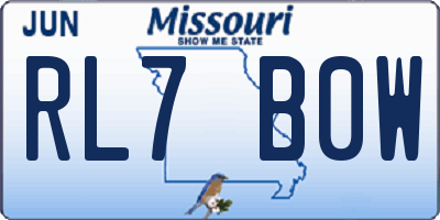 MO license plate RL7B0W