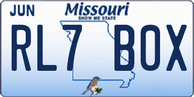 MO license plate RL7B0X