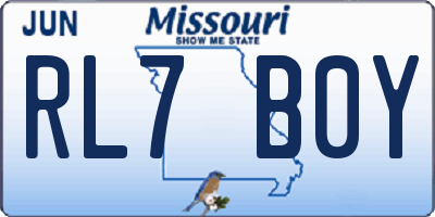 MO license plate RL7B0Y