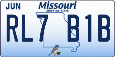 MO license plate RL7B1B