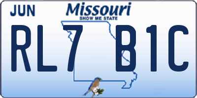 MO license plate RL7B1C