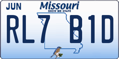 MO license plate RL7B1D
