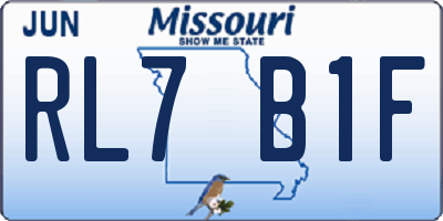 MO license plate RL7B1F