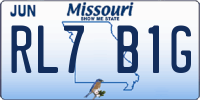 MO license plate RL7B1G