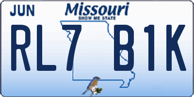 MO license plate RL7B1K