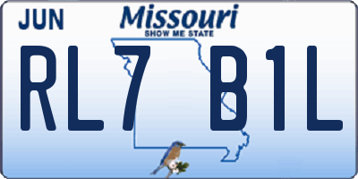 MO license plate RL7B1L
