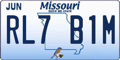 MO license plate RL7B1M