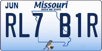 MO license plate RL7B1R