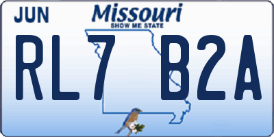 MO license plate RL7B2A