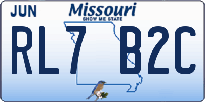 MO license plate RL7B2C