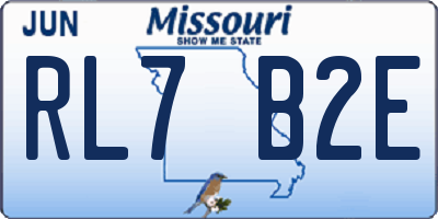MO license plate RL7B2E