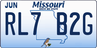 MO license plate RL7B2G