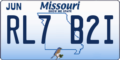 MO license plate RL7B2I
