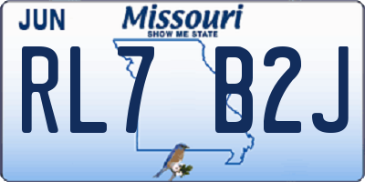MO license plate RL7B2J