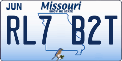 MO license plate RL7B2T