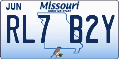 MO license plate RL7B2Y