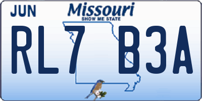 MO license plate RL7B3A