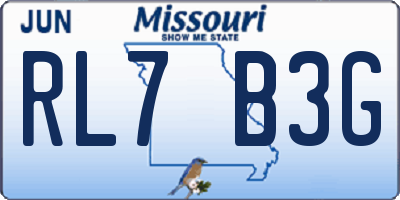 MO license plate RL7B3G