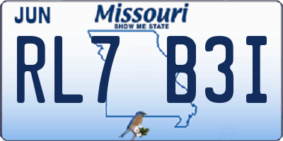MO license plate RL7B3I