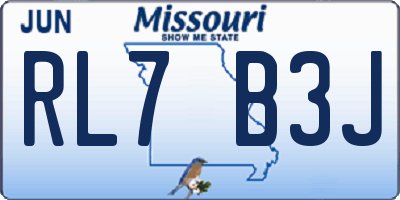 MO license plate RL7B3J