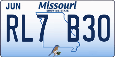 MO license plate RL7B3O