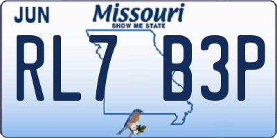 MO license plate RL7B3P