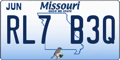 MO license plate RL7B3Q