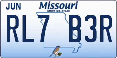 MO license plate RL7B3R