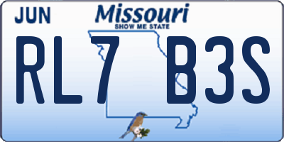 MO license plate RL7B3S