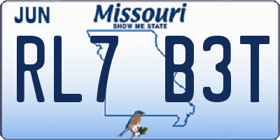 MO license plate RL7B3T