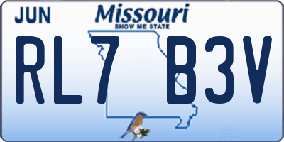 MO license plate RL7B3V