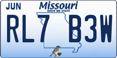 MO license plate RL7B3W