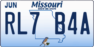 MO license plate RL7B4A