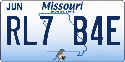 MO license plate RL7B4E