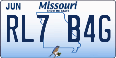 MO license plate RL7B4G