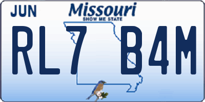 MO license plate RL7B4M