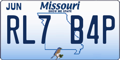 MO license plate RL7B4P