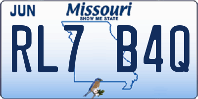 MO license plate RL7B4Q