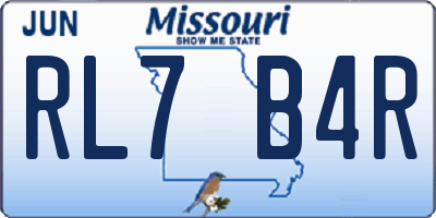 MO license plate RL7B4R