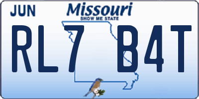 MO license plate RL7B4T