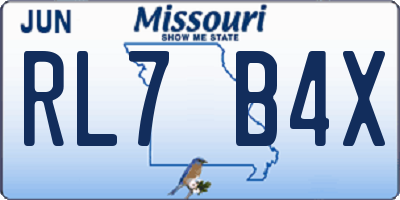 MO license plate RL7B4X