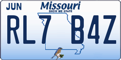 MO license plate RL7B4Z