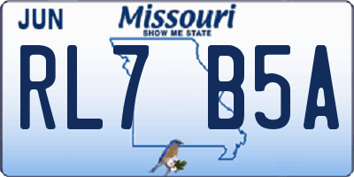 MO license plate RL7B5A